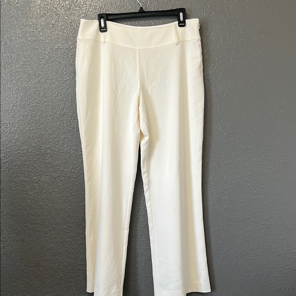 White House Black Market Cream Straight Leg Pants
